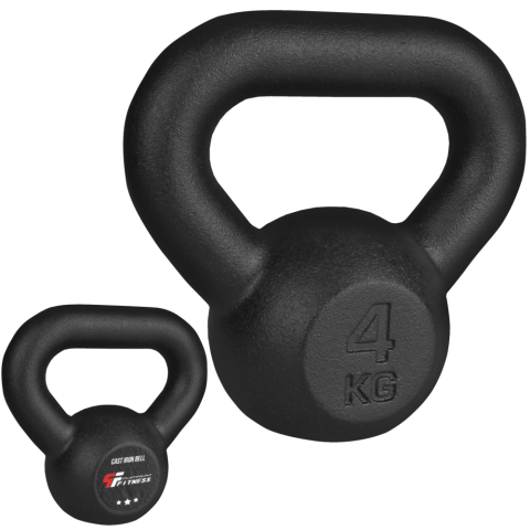 Kettlebell 4kg żeliwny czarny